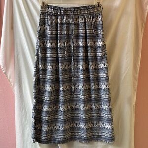 Blue & Cream Tribal Pattern Skirt